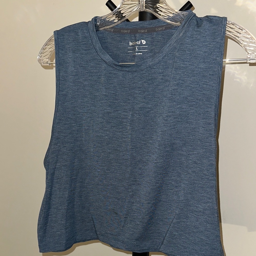 Baleaf Heathered Blue Crop Tee